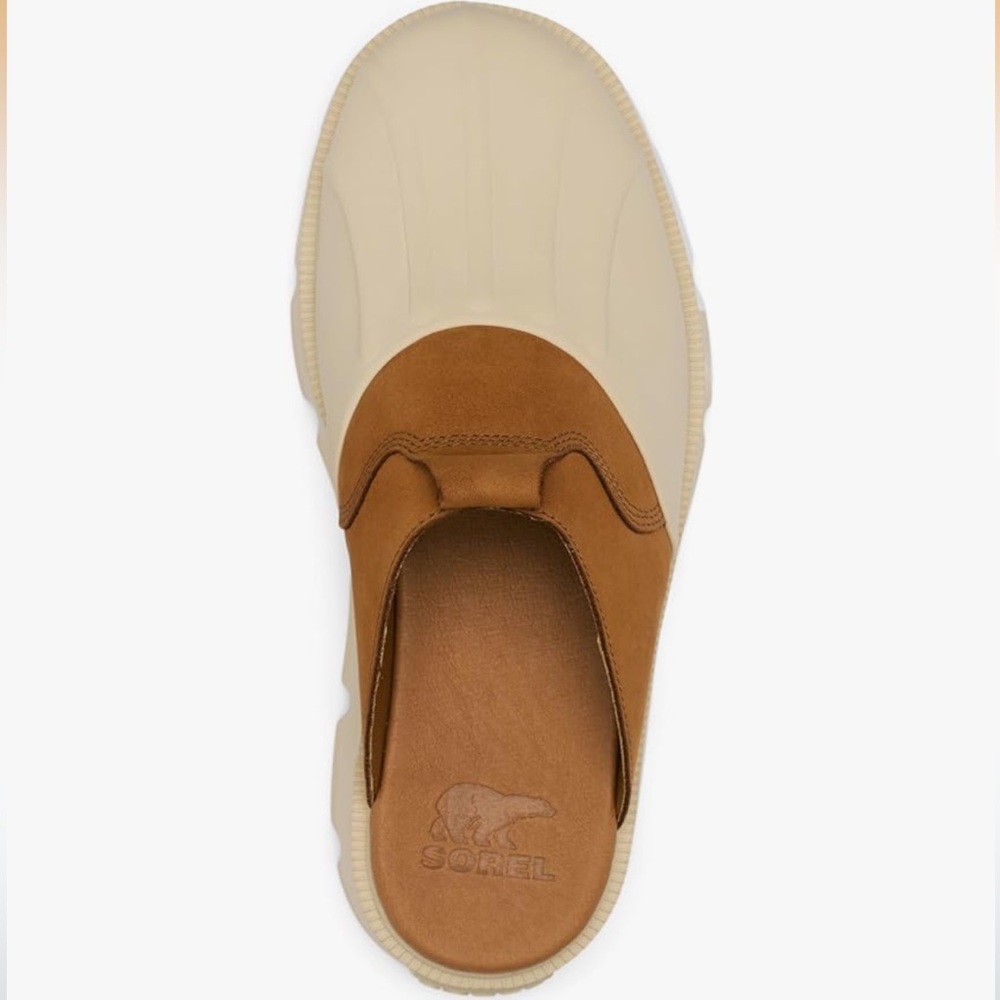 Sorel Two-Tone Tan and Cream Mule Clogs - Picture 9 of 16